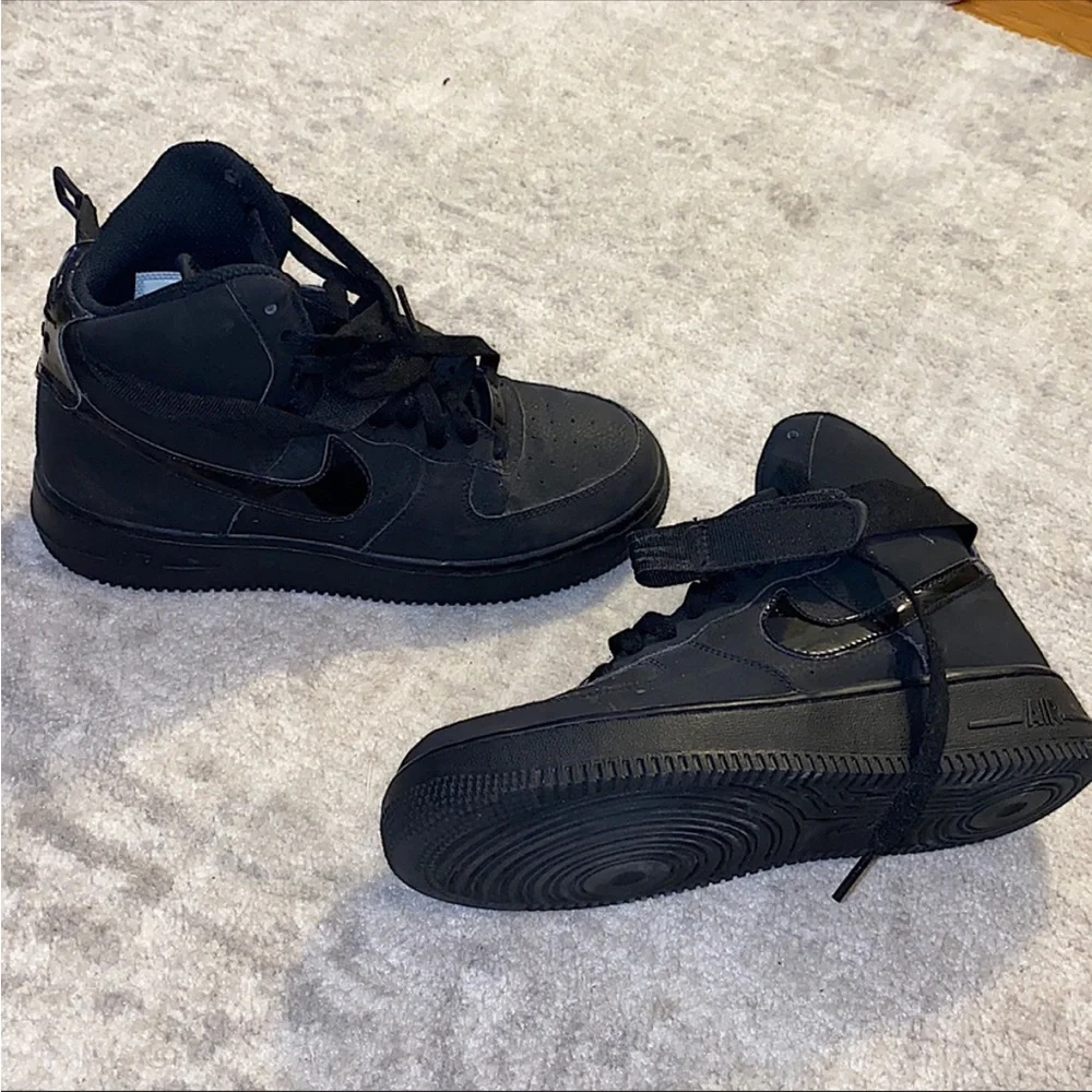 Nike | Shoes | Nike Air Force High Top Black With Strap  display picture 1